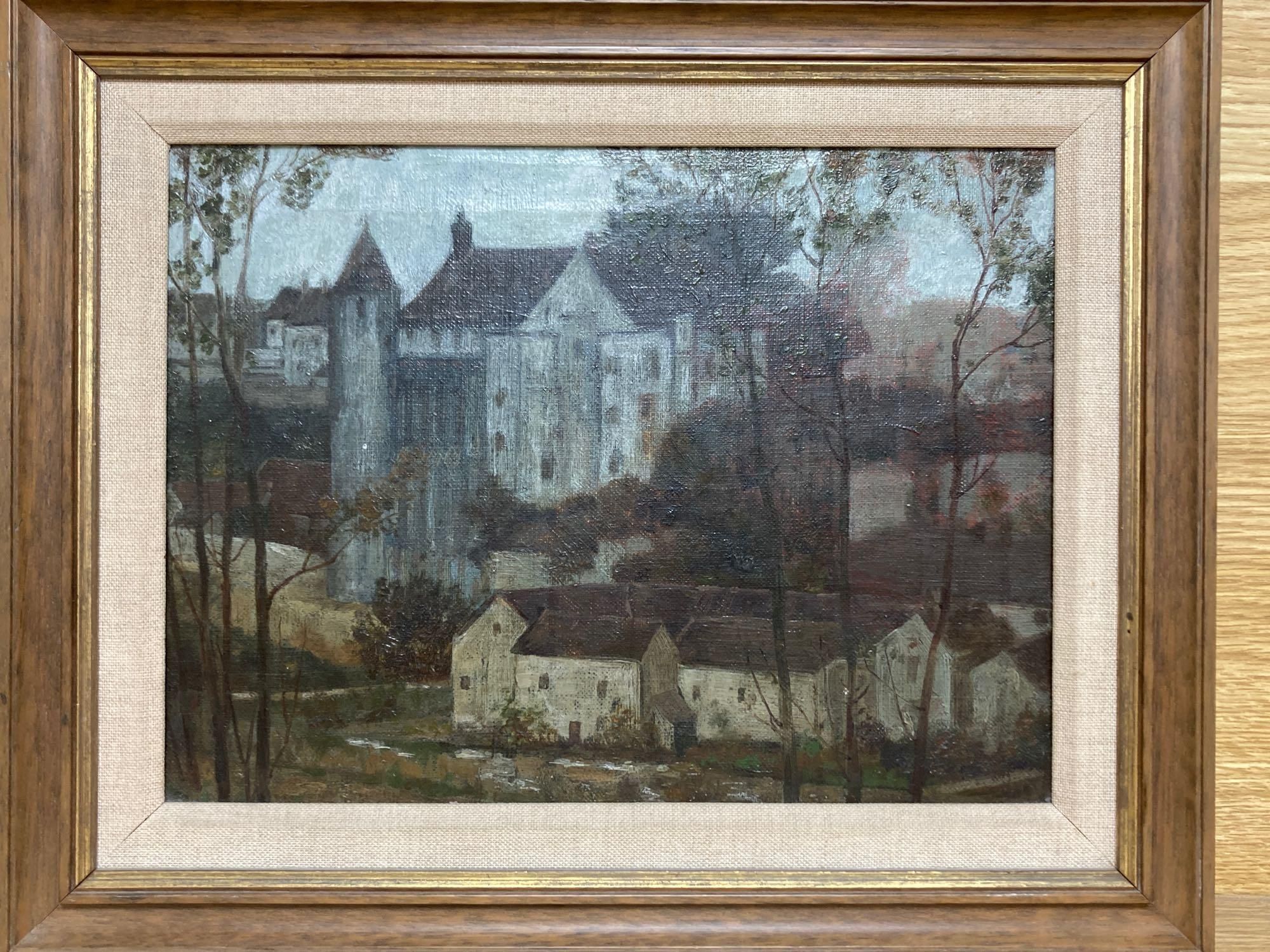 Frederick Marriott (1860-1941), oil on canvas, View of a chateau, inscribed verso, 22 x 29cm